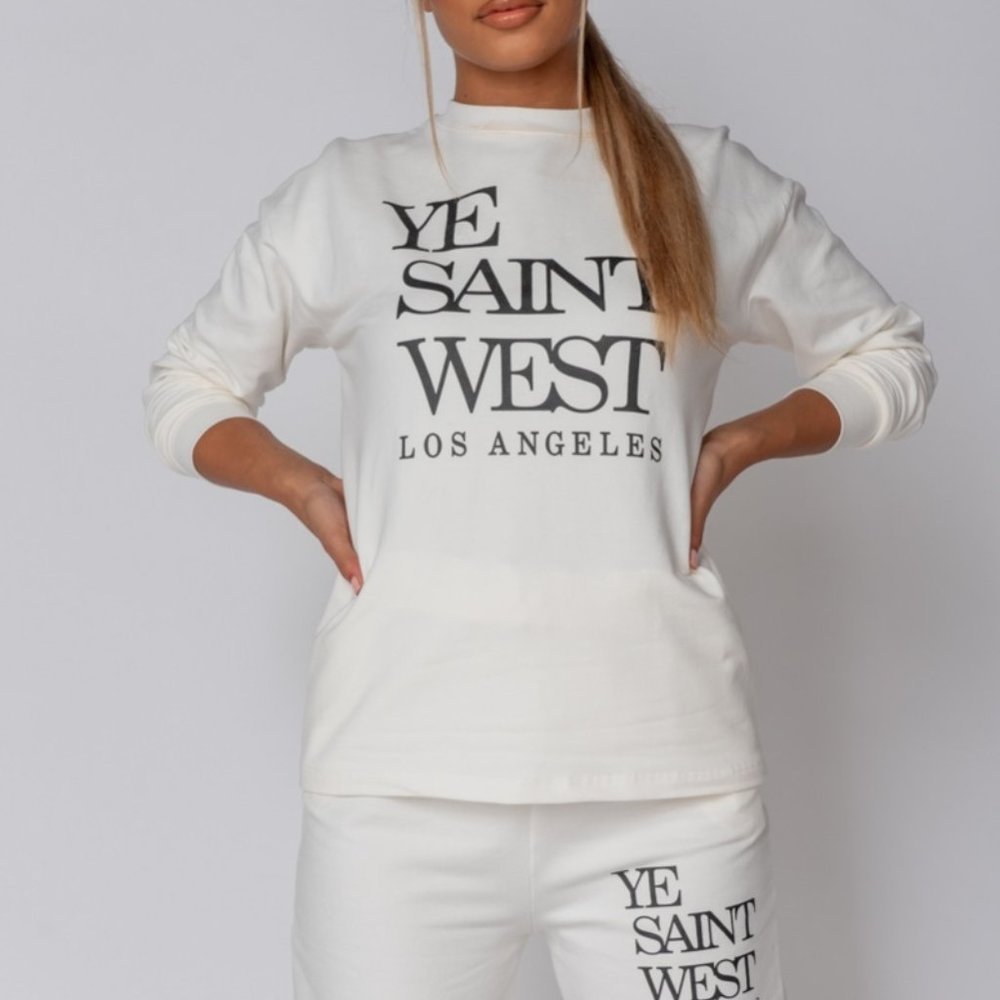 NWT White Ye Saint West Sweatshirt & Jogger Lounge - Picture 8 of 8